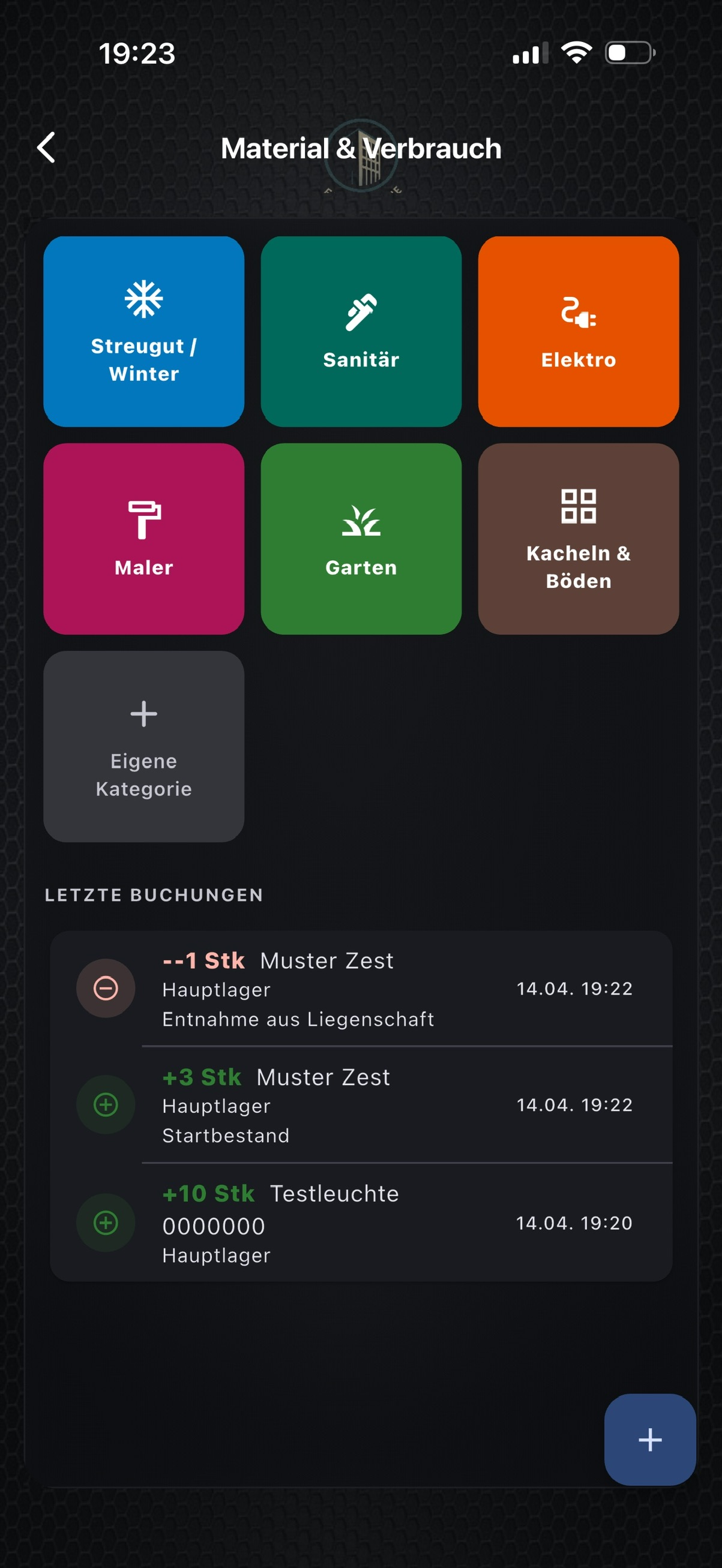 Materialbuchung